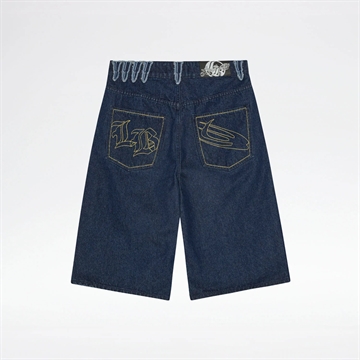 Lost Boys Archives Embroidery Shorts Indigo Blue